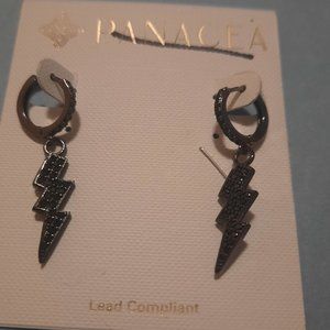 Panacea black flash hoop earrings with stones